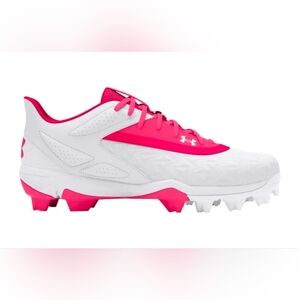 Under Armour White and Pink Athletic Cleats